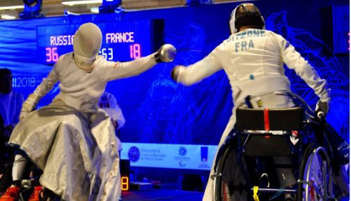 Russia won the men's epee team gold against France at the IWAS  European Wheelchair Fencing Chamionships in Terni ©IWAS