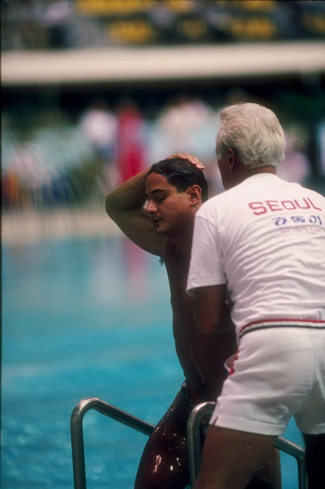 American diver Greg Louganis revealed many years later he knew was HIV-positive when he hit his head on the board at Seoul 1988 causing him to bleed heavily ©Getty Images