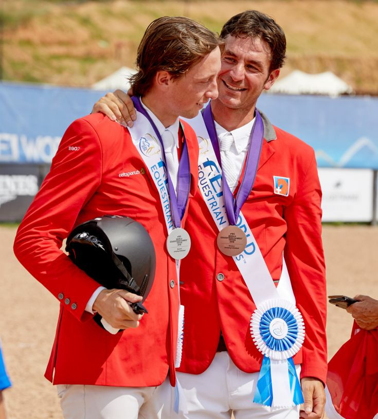 Martin Fuchs, and Steve Guerdat, who won silver and bronze respectively in Tryon, were the first Swiss riders to earn individual medals in this event at the World Equestrian Games since 1990 ©FEI
