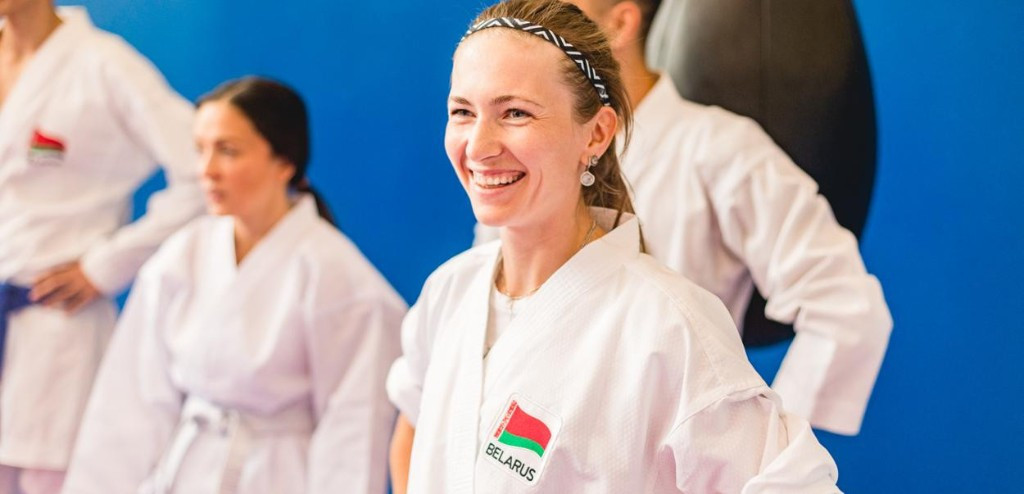 Minsk 2019 ambassador Domracheva switches biathlon for karate in latest promotional event
