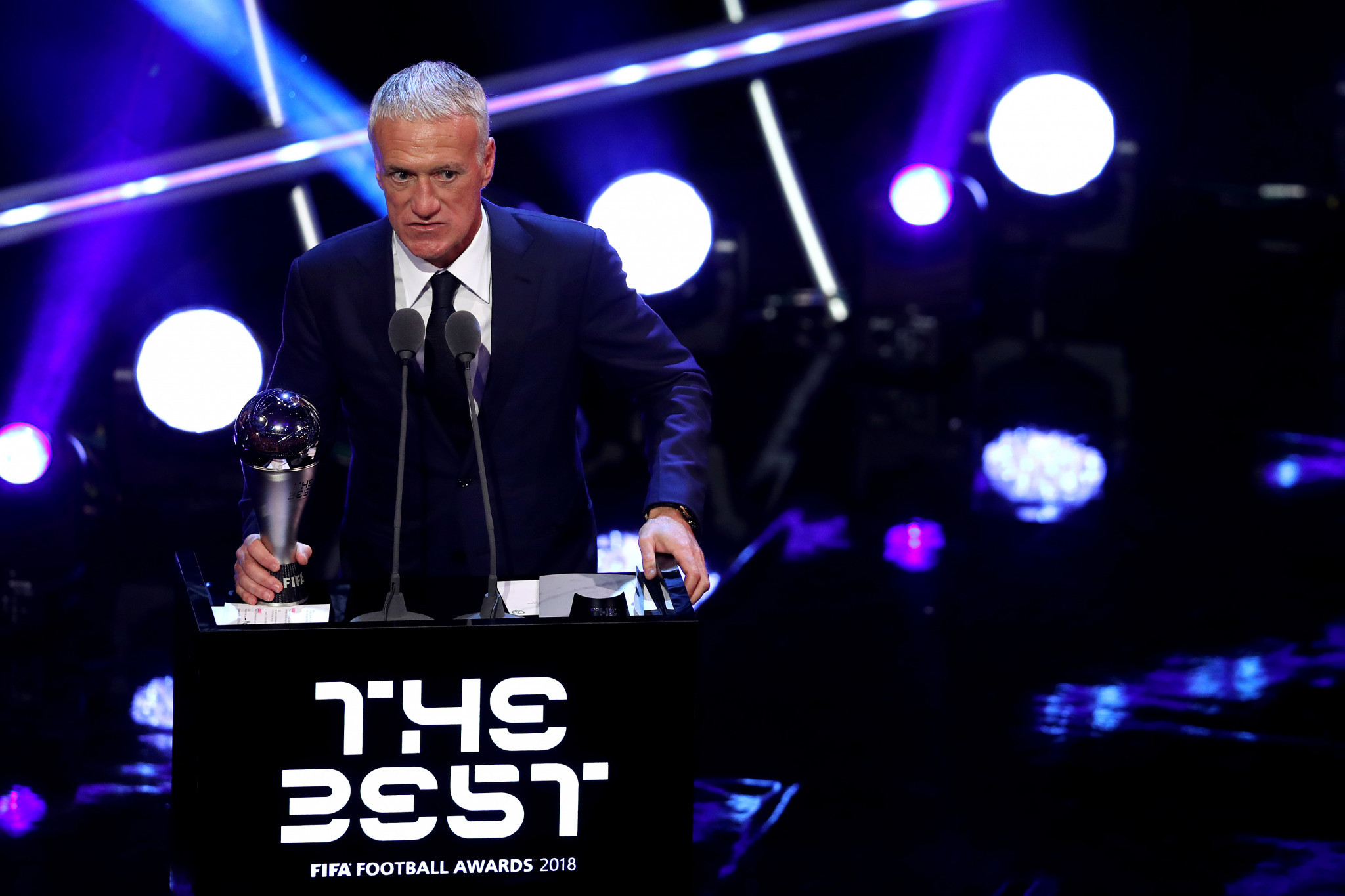 Didier Deschamps was named best men's coach after guiding France to the World Cup ©Getty Images