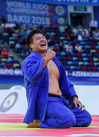 Cho Guham won his first World Championship title and pushes his country to second in the medal table ©IJF