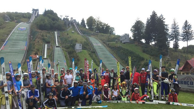 Participants of the FIS Summer Development camp for ski jumping and Nordic combined ©FIS