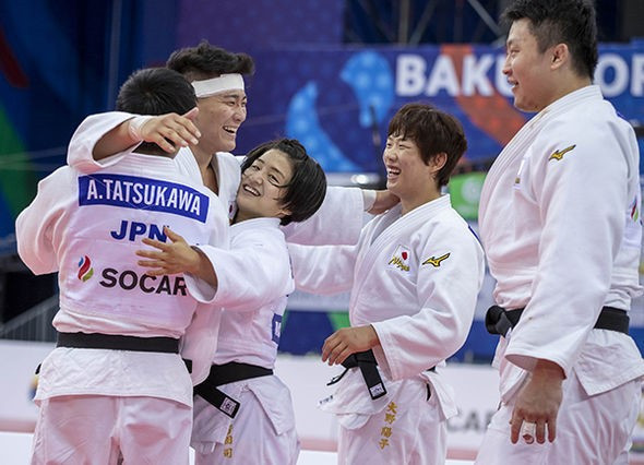 Shoichiro Mukai was the hero for Japan, winning the final fight in the gold medal match to take the title ©IJF