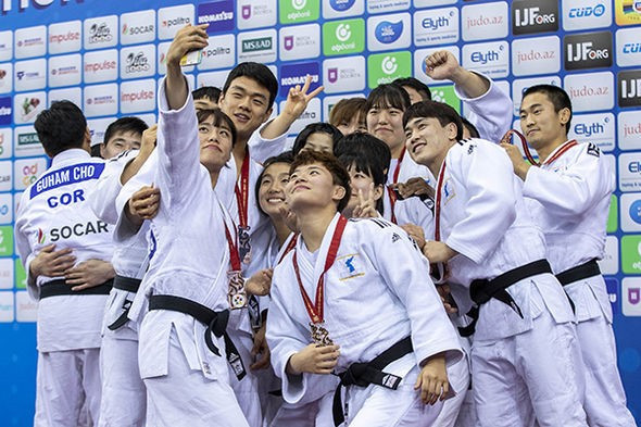 The unified Korea team would have made history by just stepping onto the tatami, but they also won bronze ©IJF