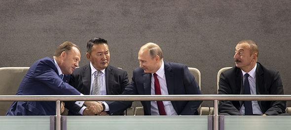 Putin joins Azeri and Mongolian Presidents at World Judo Championships