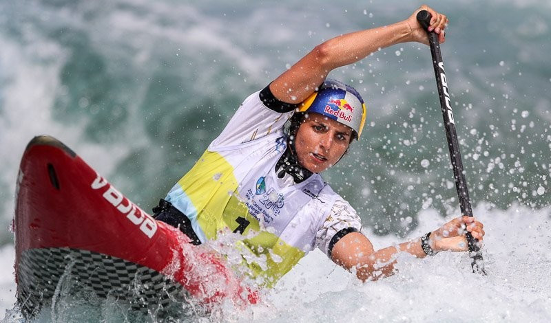Australian Jess Fox qualified fastest for the semi-final of the women's C1 event at the Canoe Slalom World Championships in Rio de Janeiro ©ICF