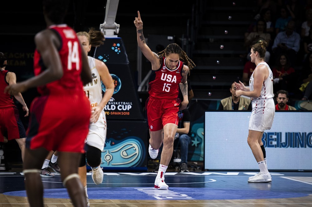 Brittney Griner gets her team on the way to a semi-final win over Belgium with the 10,000th basket scored by the United States in the FIBA Women's World Cup ©FIBA