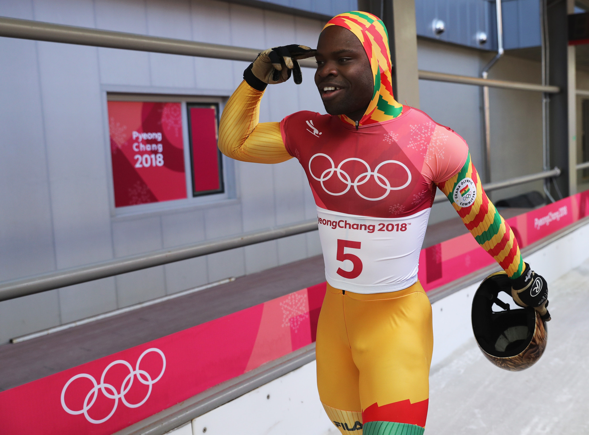 Akwasi Frimpong represented Ghana in skeleton at Pyeongchang 2018 ©Getty Images