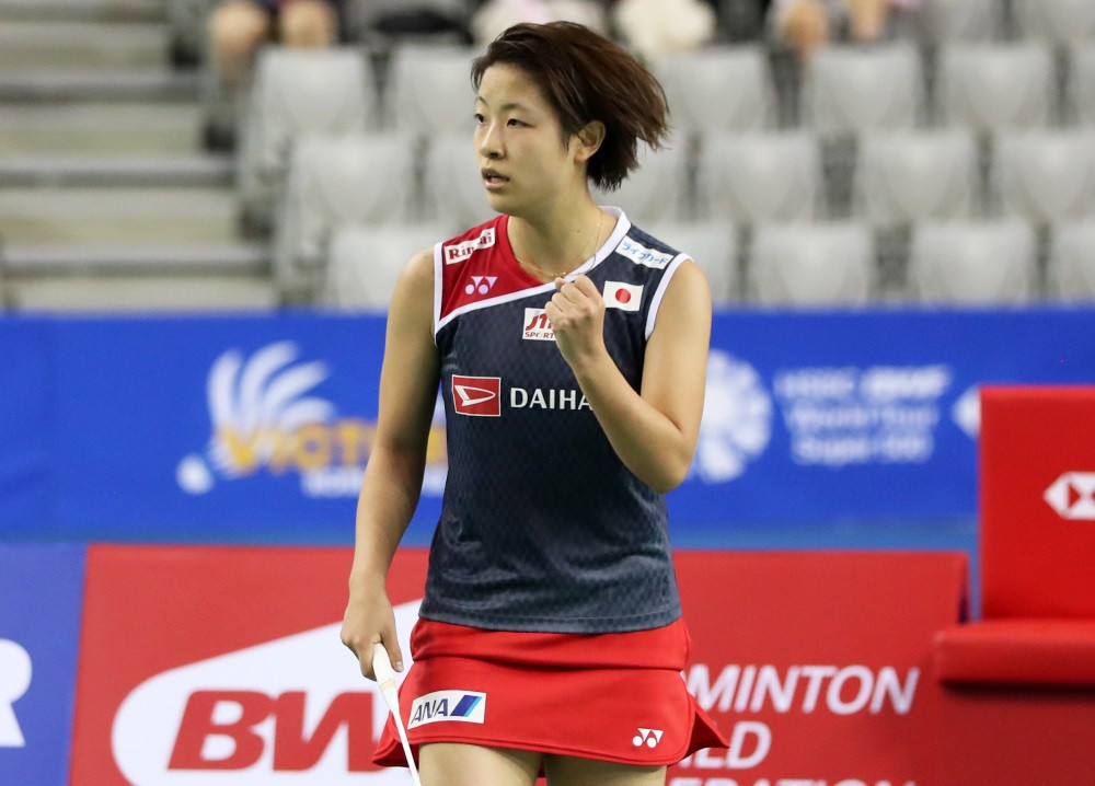 Nozomi Okuhara prevailed over Beiwen Zhang in three games to win the women's singles ©BWF