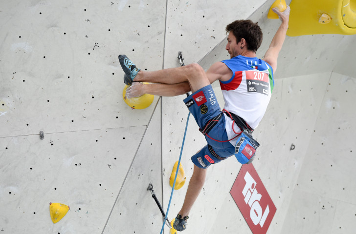 Italy's Stefano Ghisolfi won the IFSC Lead World Cup event in Kranj tonight ©IFSC