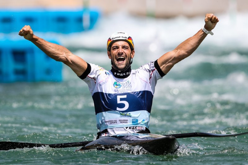 Germany's Hannes Aigner won his first world title in the men's K1 event and his country's first for over a decade ©ICF