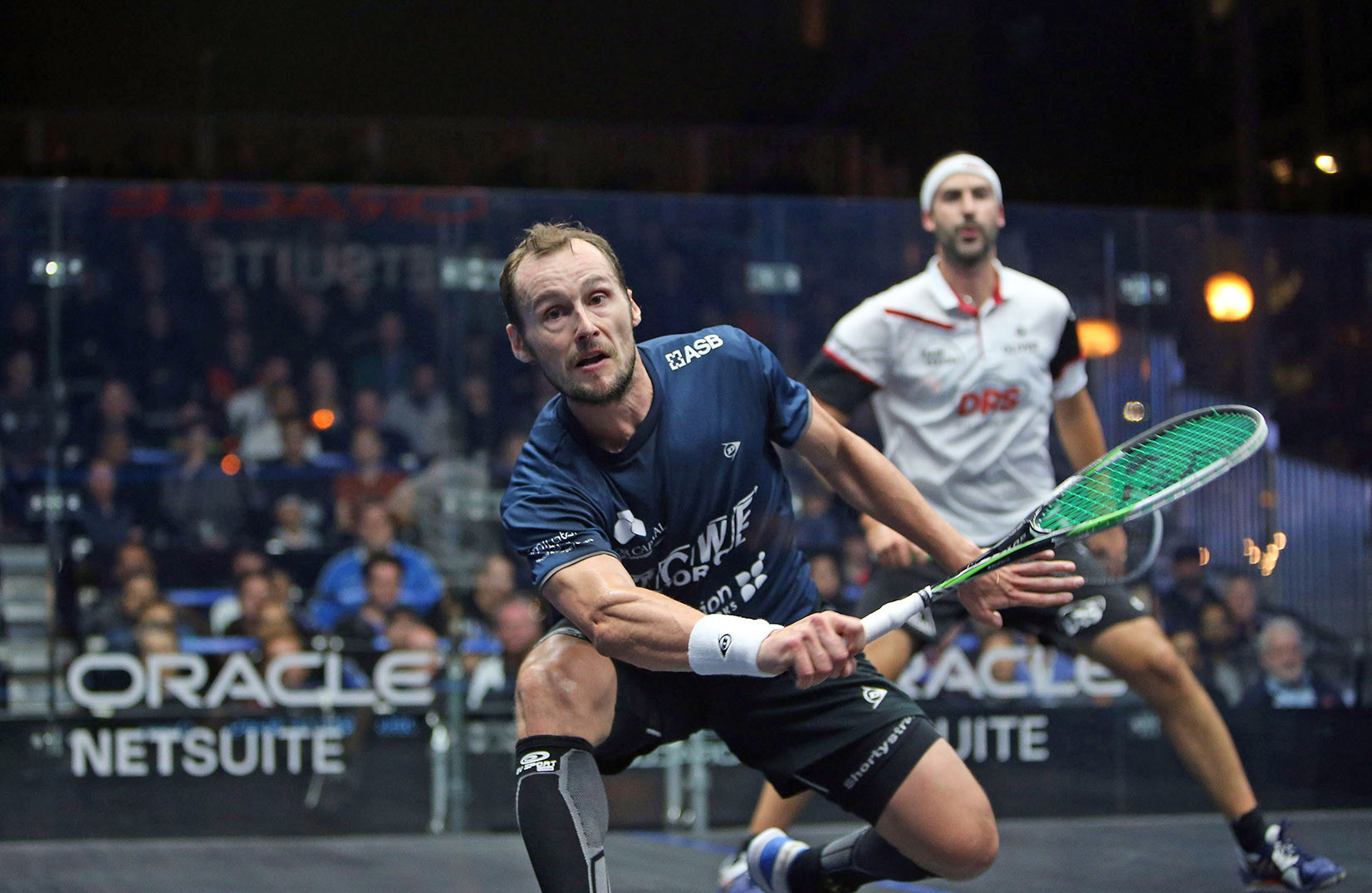 Gregory Gaultier booked his place in the men's semi finals ©Oracle Netsuite Open