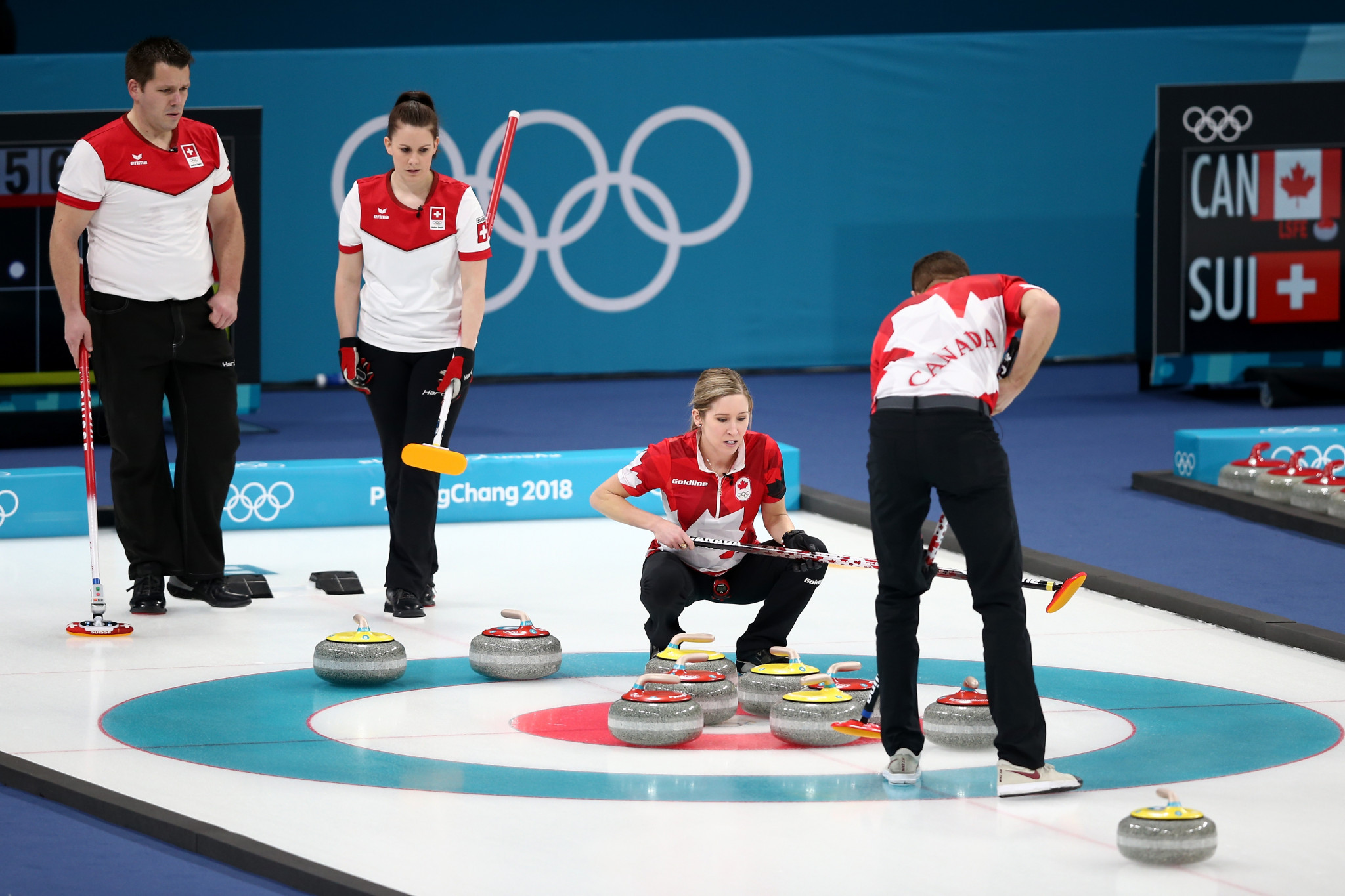 Mixed doubles curling made its Olympic debut at Pyeongchang 2018 but Britain did not qualify ©Getty Images