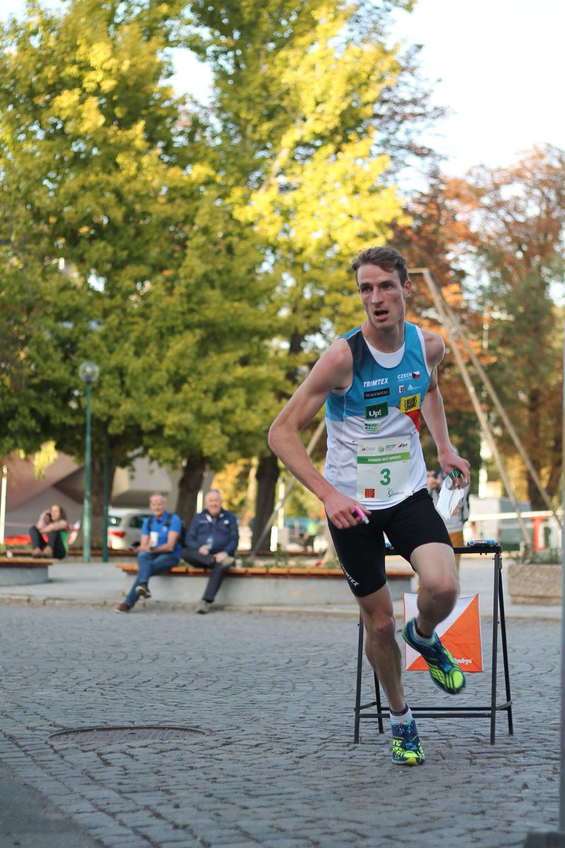 Home favourite Vojtech Kral won the men's knock-out sprint title in Prague ©IOF