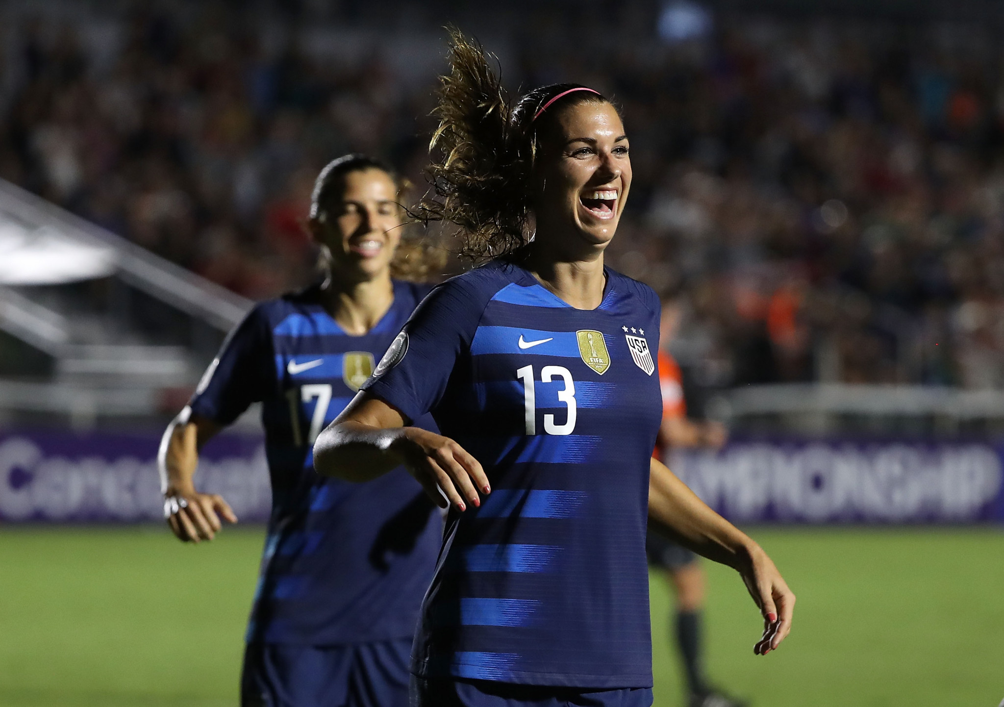 Alex Morgan of the United States celebrates scoring against Mexico, a game which her team won 6-0 ©Getty Images