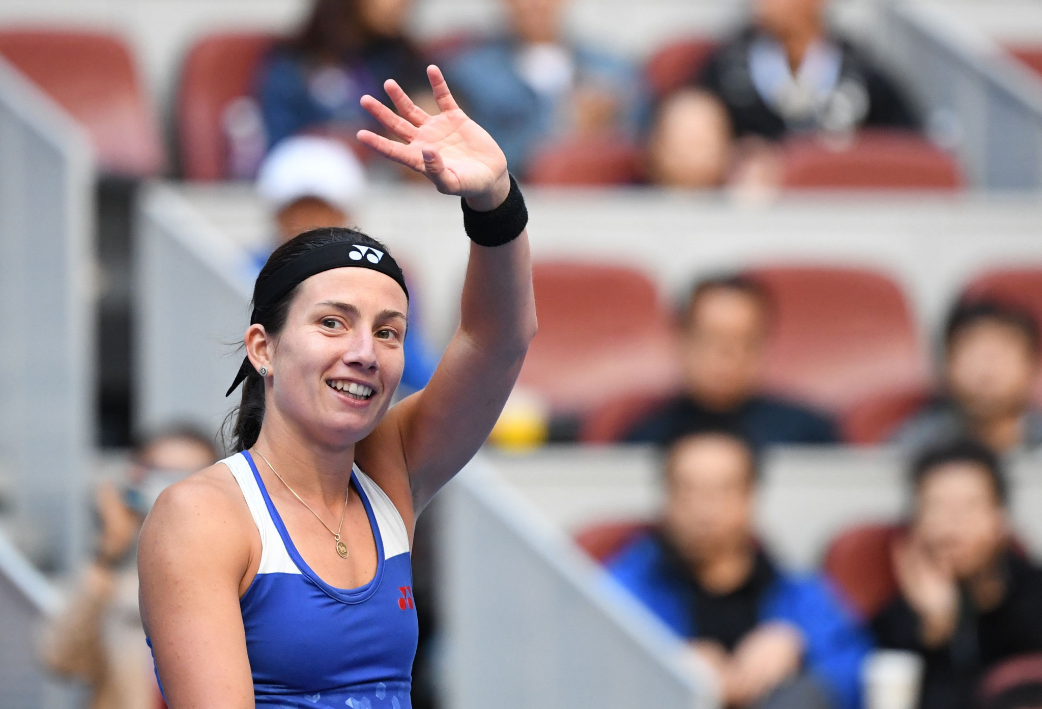 Anastasija Sevastova will be hoping to get her first win over Caroline Wozniacki when they face off in the WTA China Open final ©Getty Images