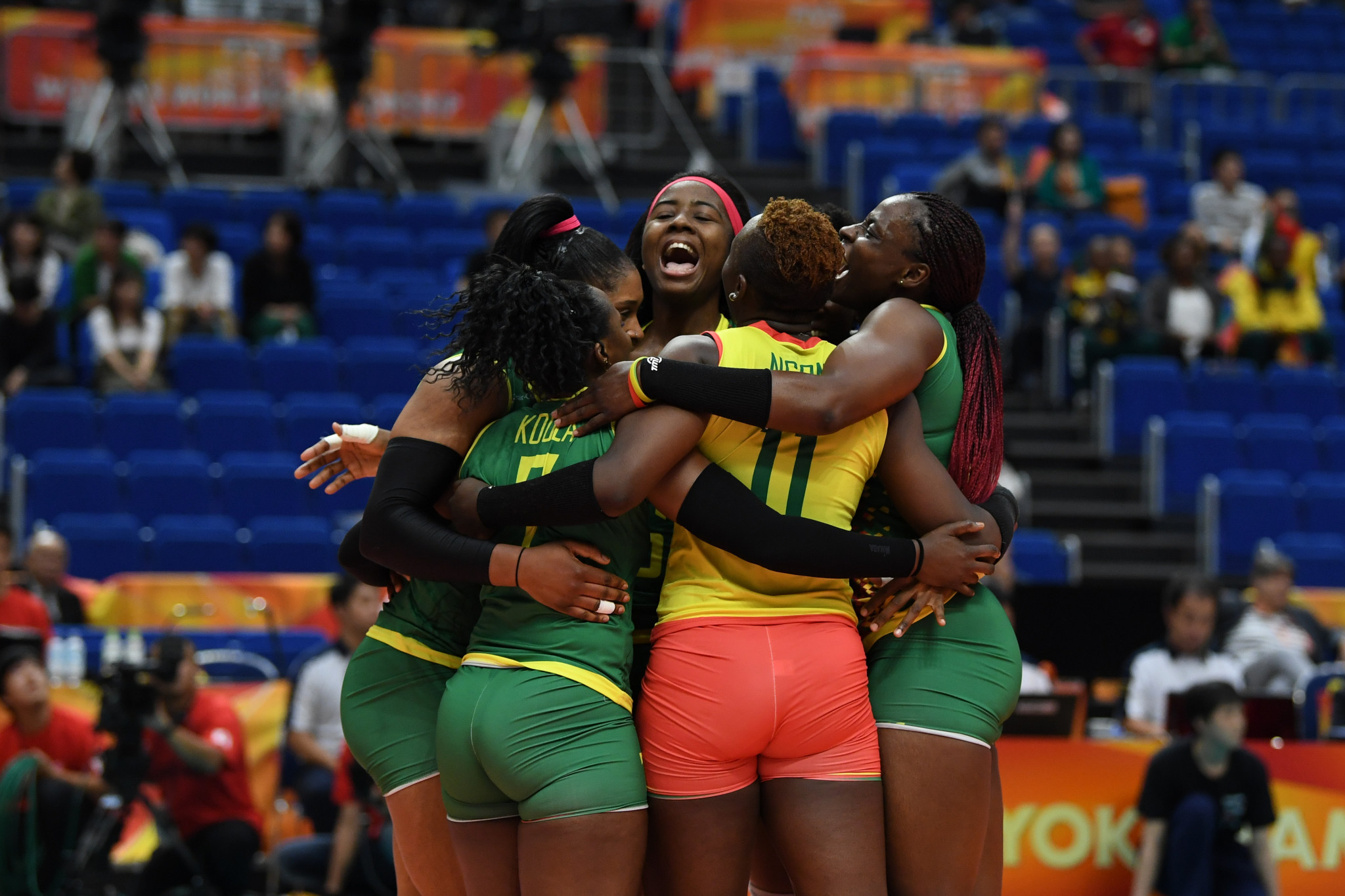 Cameroon were the first African nation to record a win at a Women's Volleyball World Championships, showing the recent global development of the sport ©Getty Images 