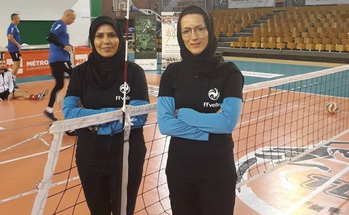 Halleh Jafari and Fariba Ahadi are the first Iranian women to referee an international sitting volleyball match ©World ParaVolley