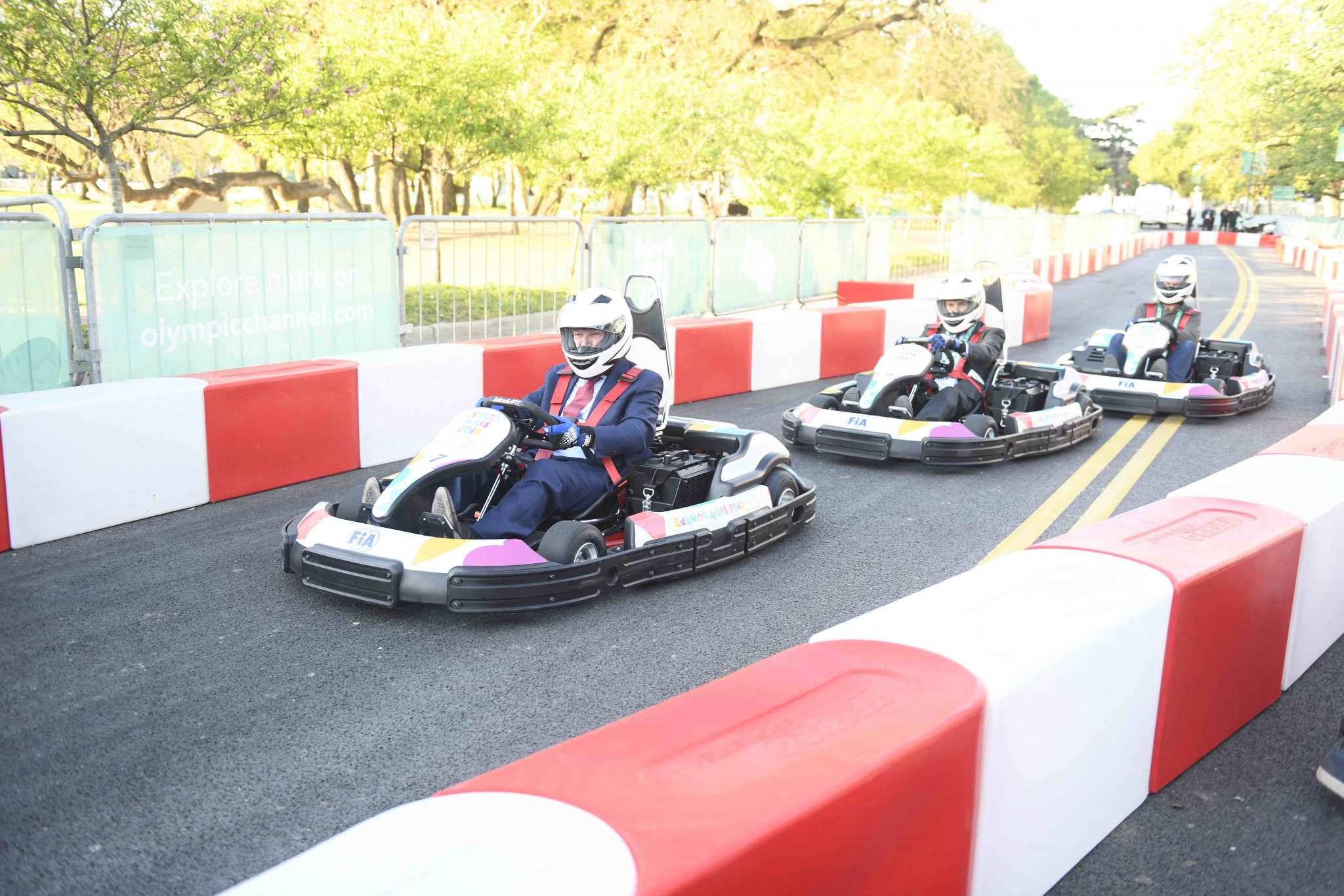 E-karting is being demonstrated at the Summer Youth Olympic Games ©FIA