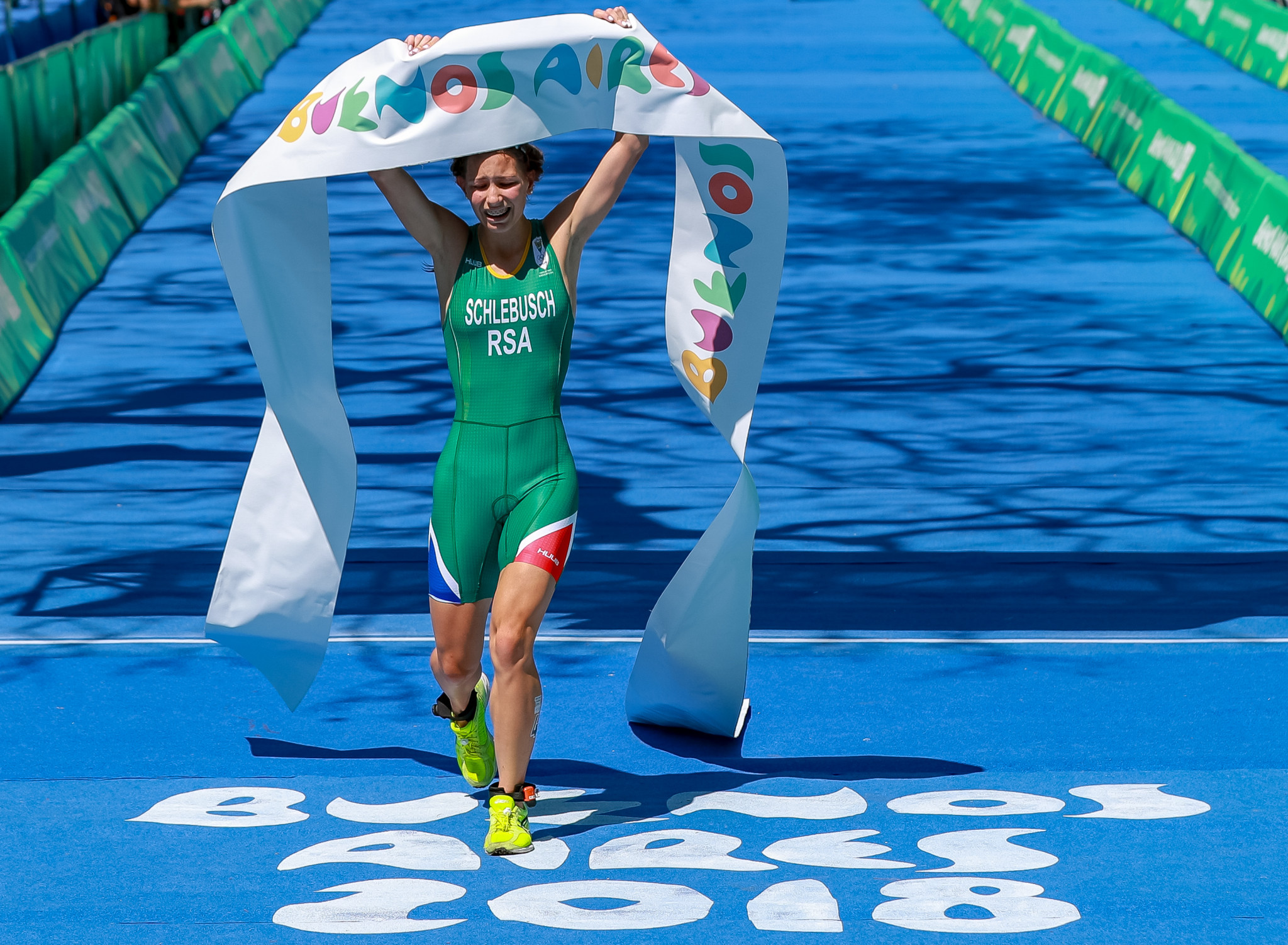 South African Amber Schlebusch won women's triathlon gold ©Getty Images