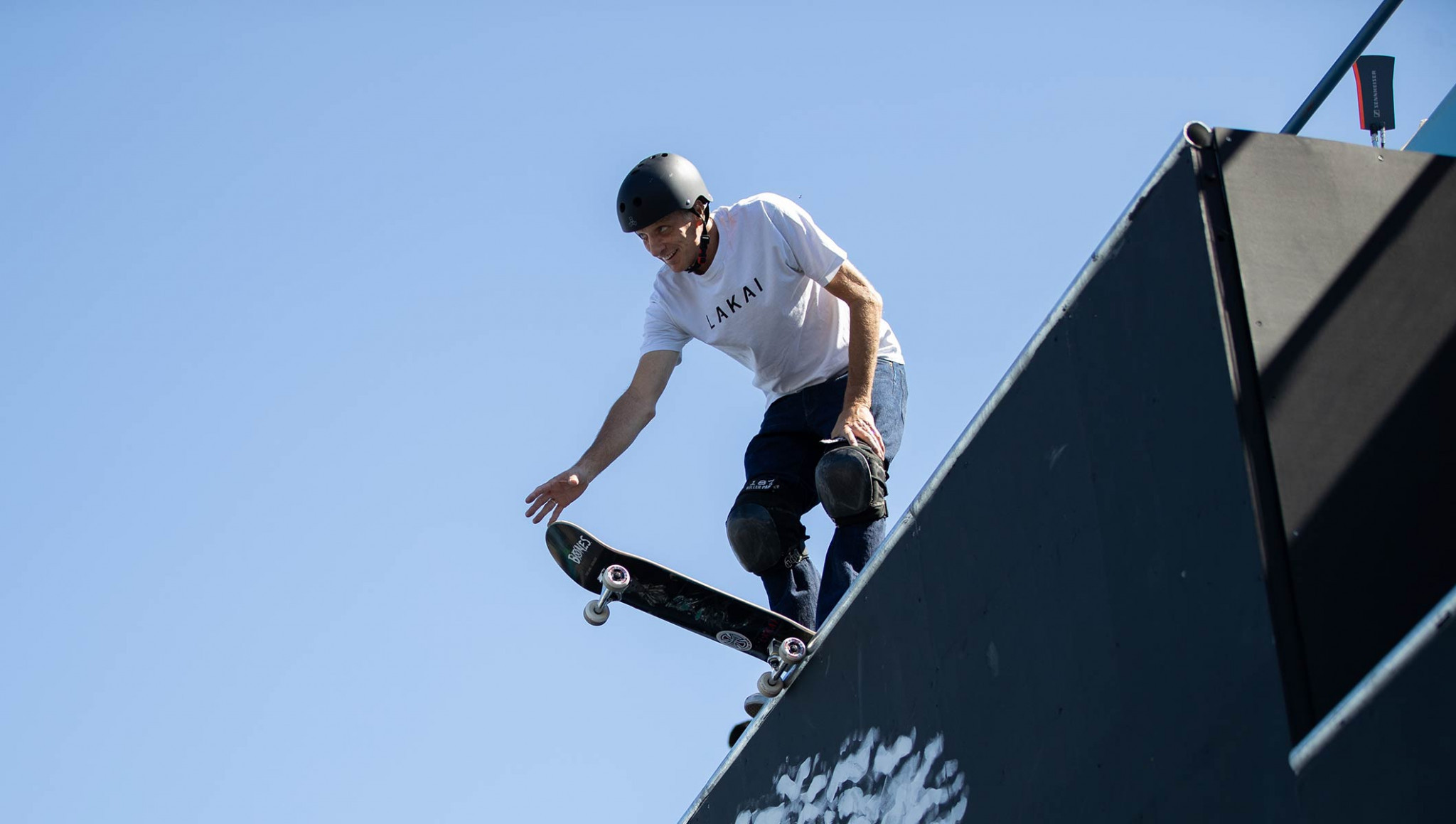 American skateboarding legend Tony Hawk was among the special guests on day one ©IOC