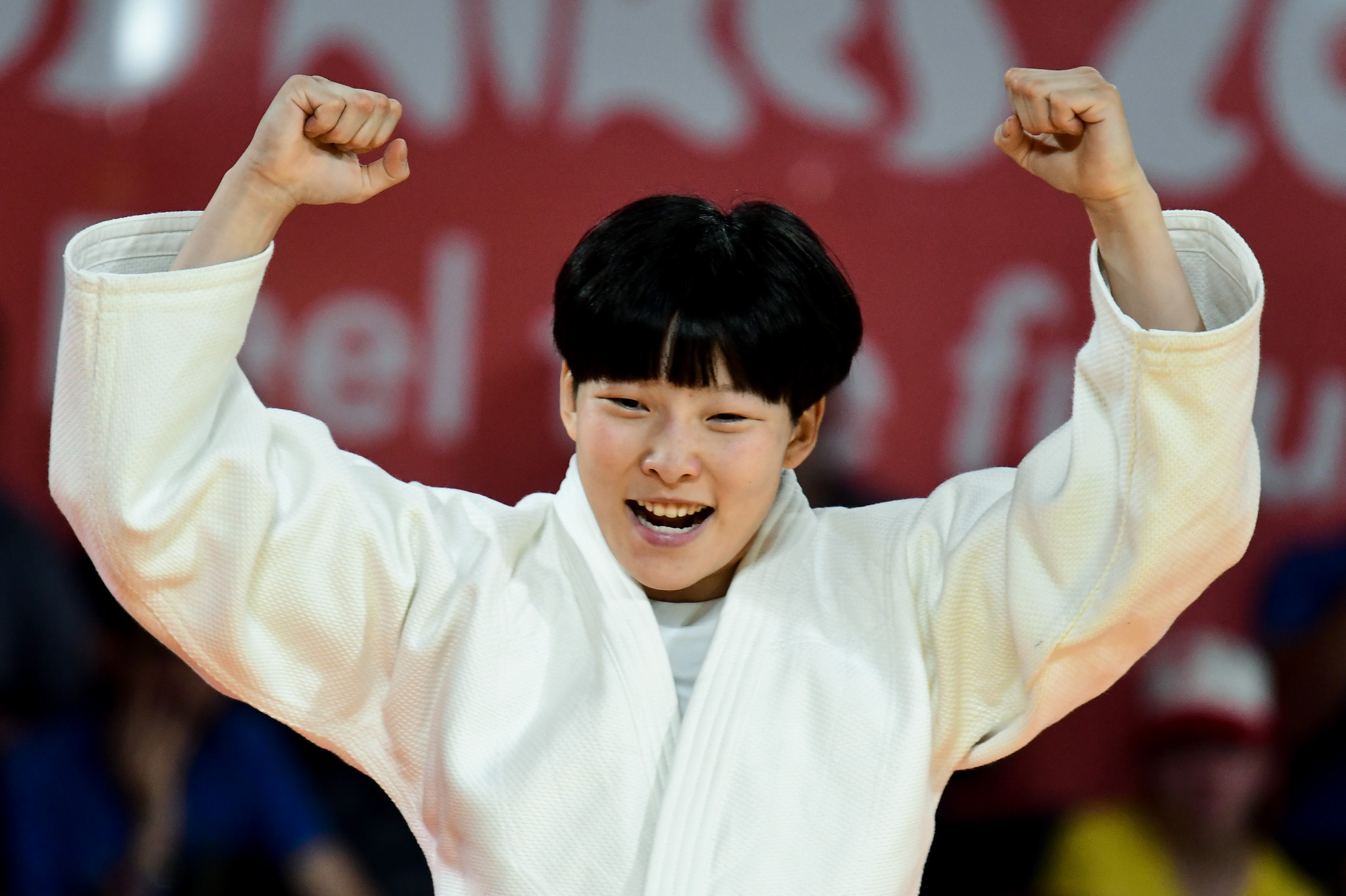 Success was also celebrated as judo action continued ©Getty Images