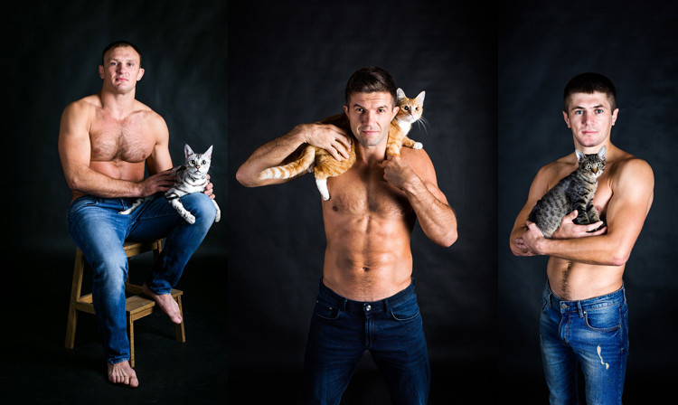 Sambo athletes take part in photo-shoot with cats to mark World Animal Day