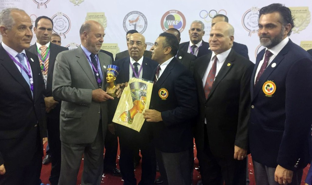 Antonio Espinós received a recognition while in Cairo ©WKF