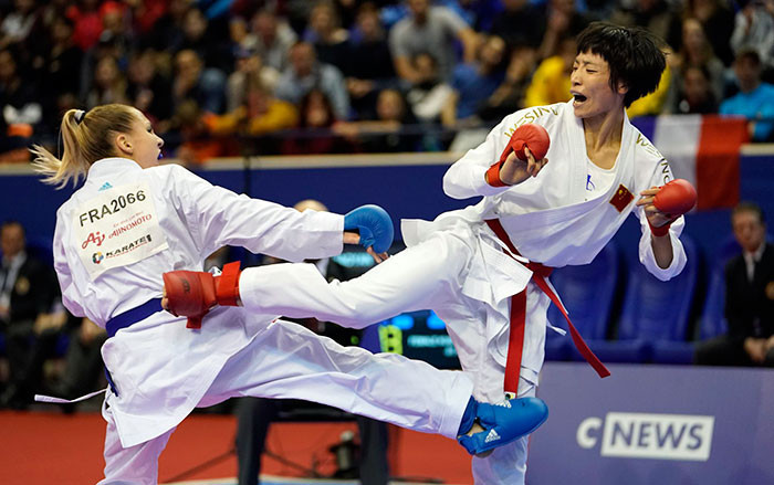 Xiayan Yin from China is looking to complete her own triple crown in the women's under 61kg class ©WKF