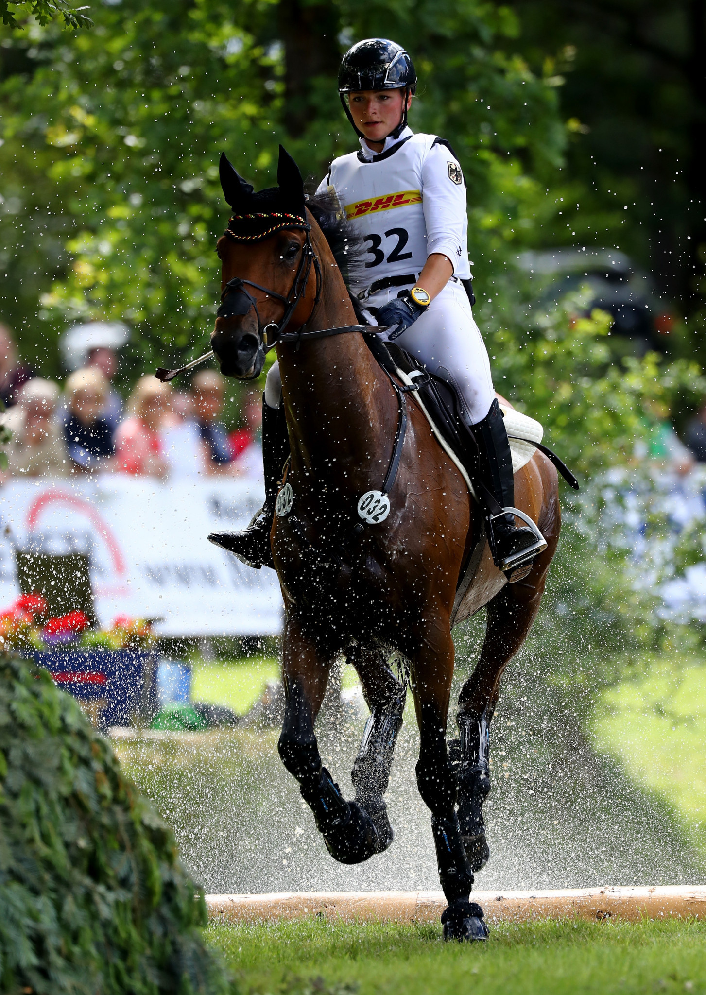 Julia Krajewski features on the German team that tops the standings after the second day of dressage at the FEI Nations Cup Eventing leg in Boekelo in The Netherlands ©Getty Images