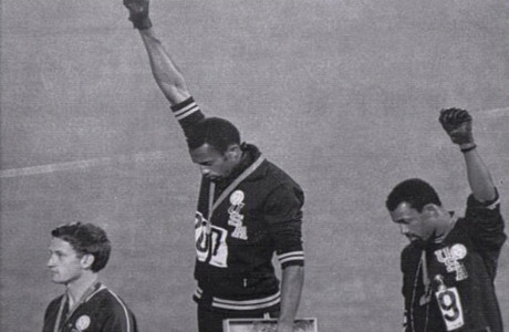 The post-200m protest at the 1968 Mexico Games - from left, Peter Norman, Tommie Smith and John Carlos ©Getty Images  