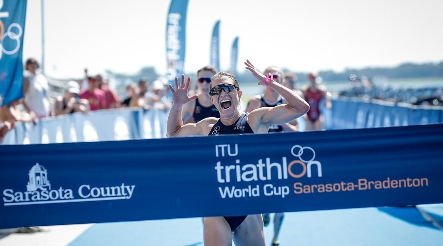 Renee Tomlin of the United States won the women's Sarasota-Bradenton triathlon race, her first World Cup event win of the year ©ITU Triathlon 