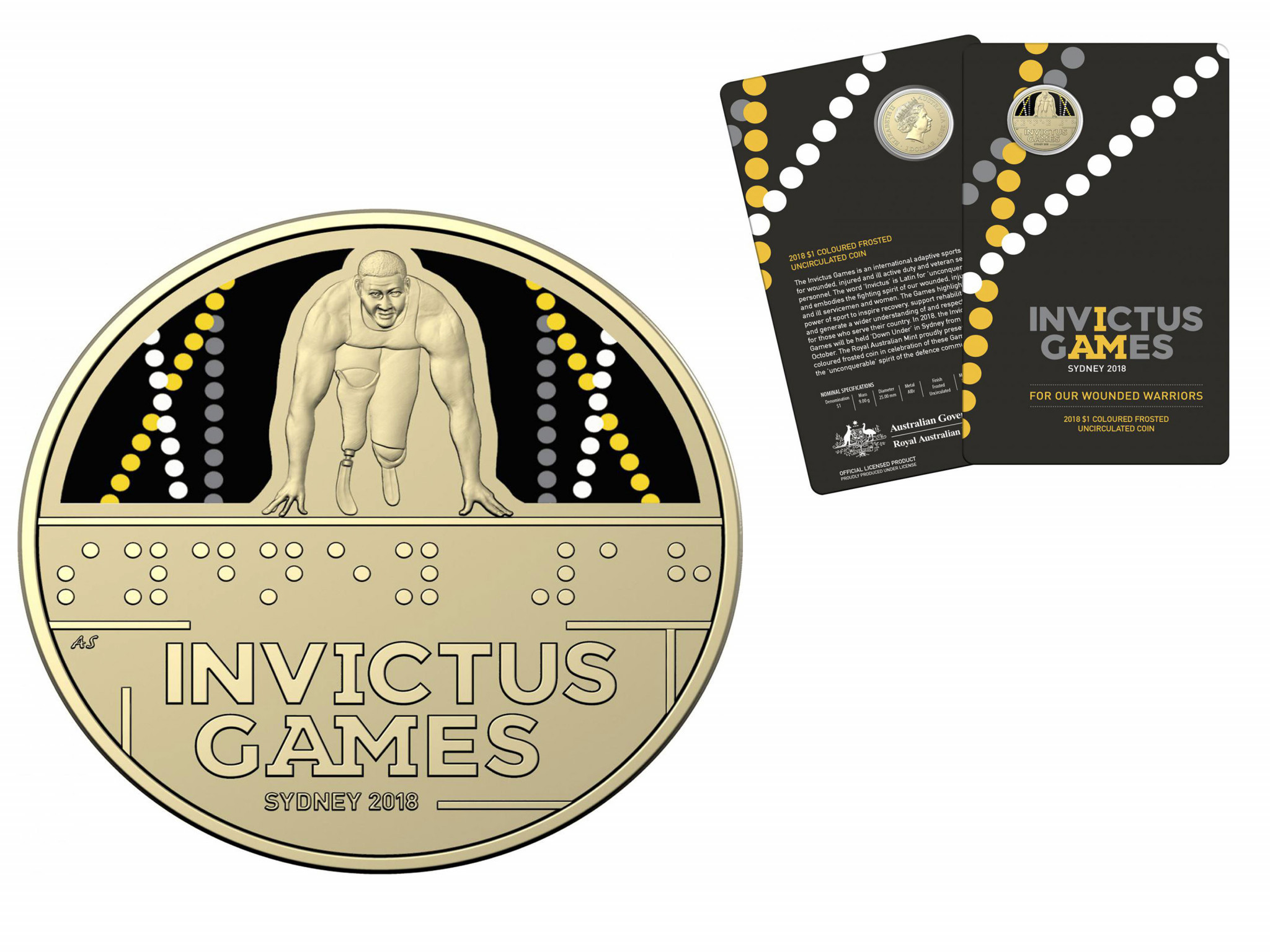 Royal Australian Mint has released 30,000 $1 coins which feature braille text spelling out 
