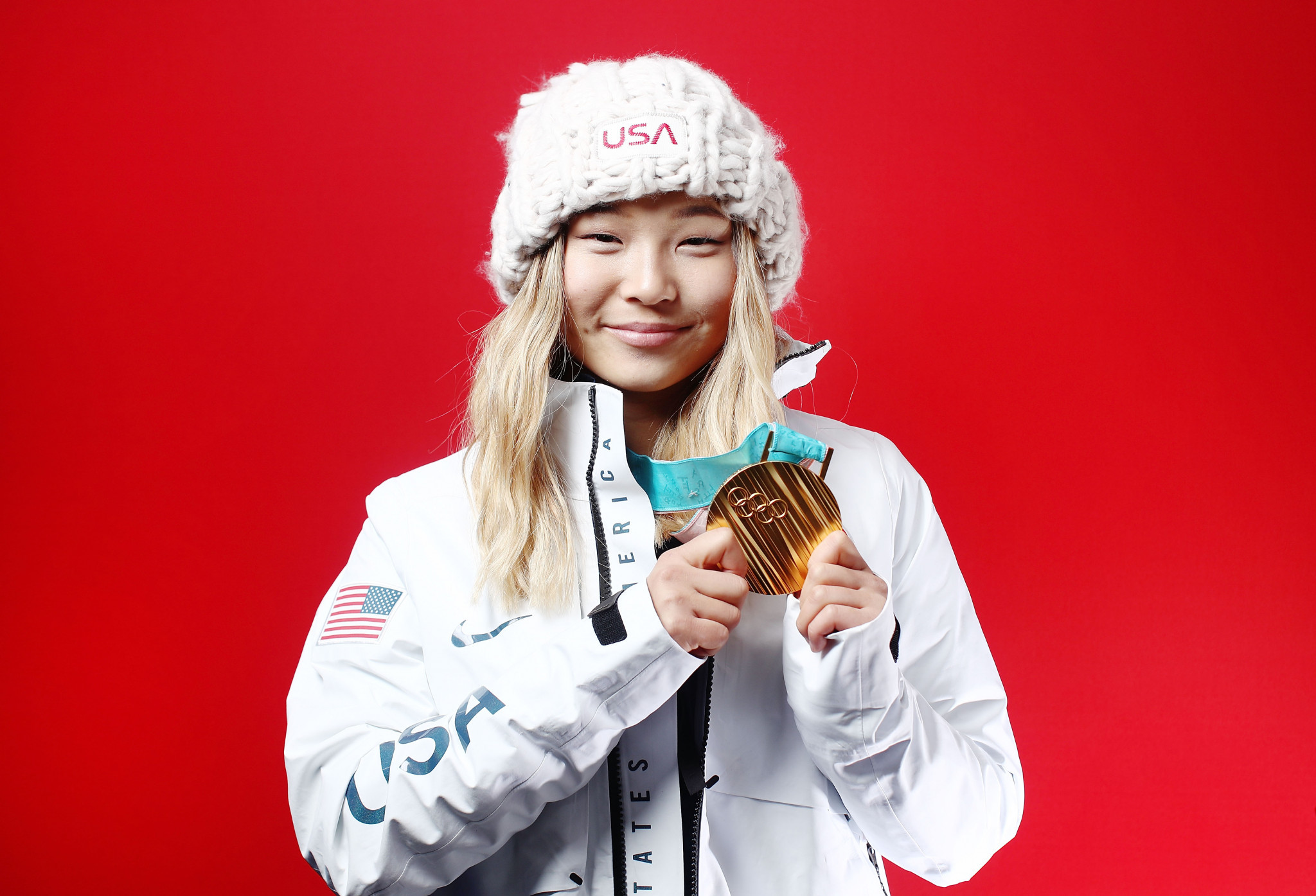 Snowboard halfpipe Olympic champion Chloe Kim has become the first woman to land a frontside double cork 1080 ©Getty Images