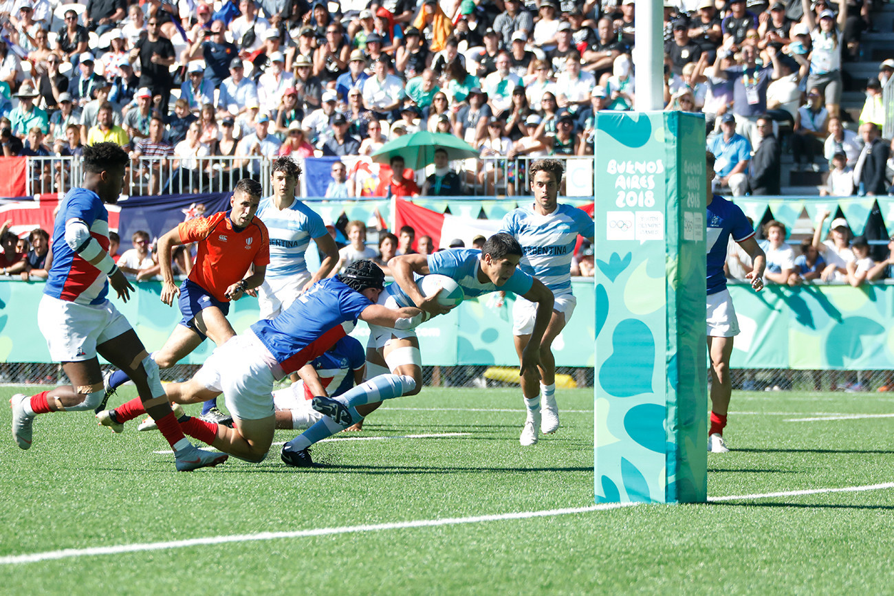 Argentina produced a dramatic performance in a 24-14 triumph over France ©Buenos Aires 2018