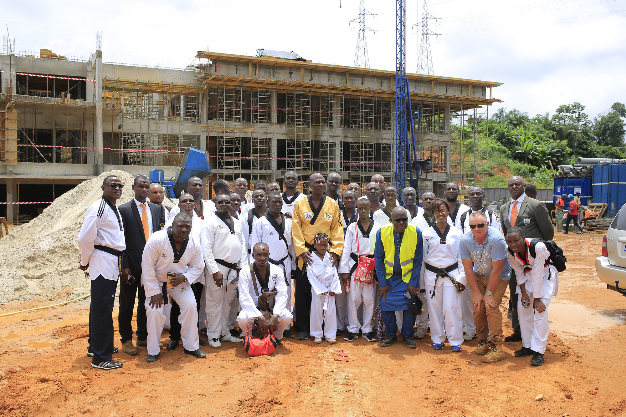Members of the Ivory Coast taekwondo community visited a new facility being created for the sport ©FITKD