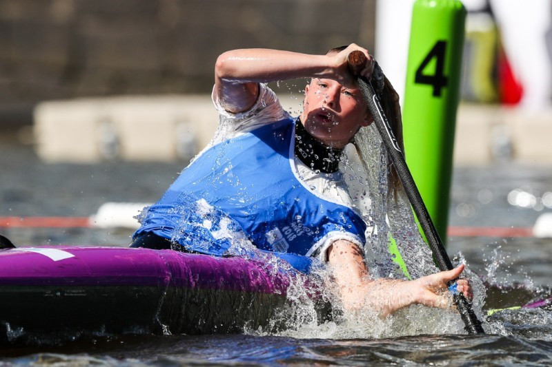 Doriane Delassus of France took gold in the women's canoe obstacle competition ©ICF