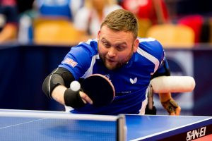 Paralympic champion Rob Davies was a convincing winner on day one of the 2018 ITTF Para World Championships ©British Para Table Tennis