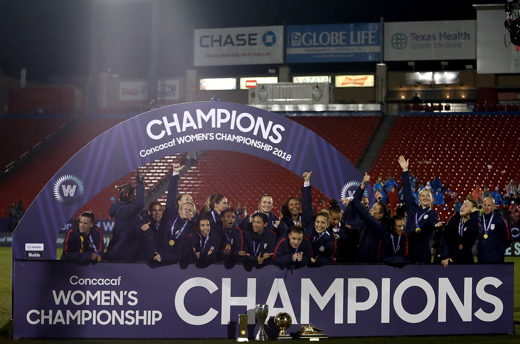Hosts the United States claimed a 2-0 victory over Canada today to successfully defend their CONCACAF Women's Championship title ©Getty Images
