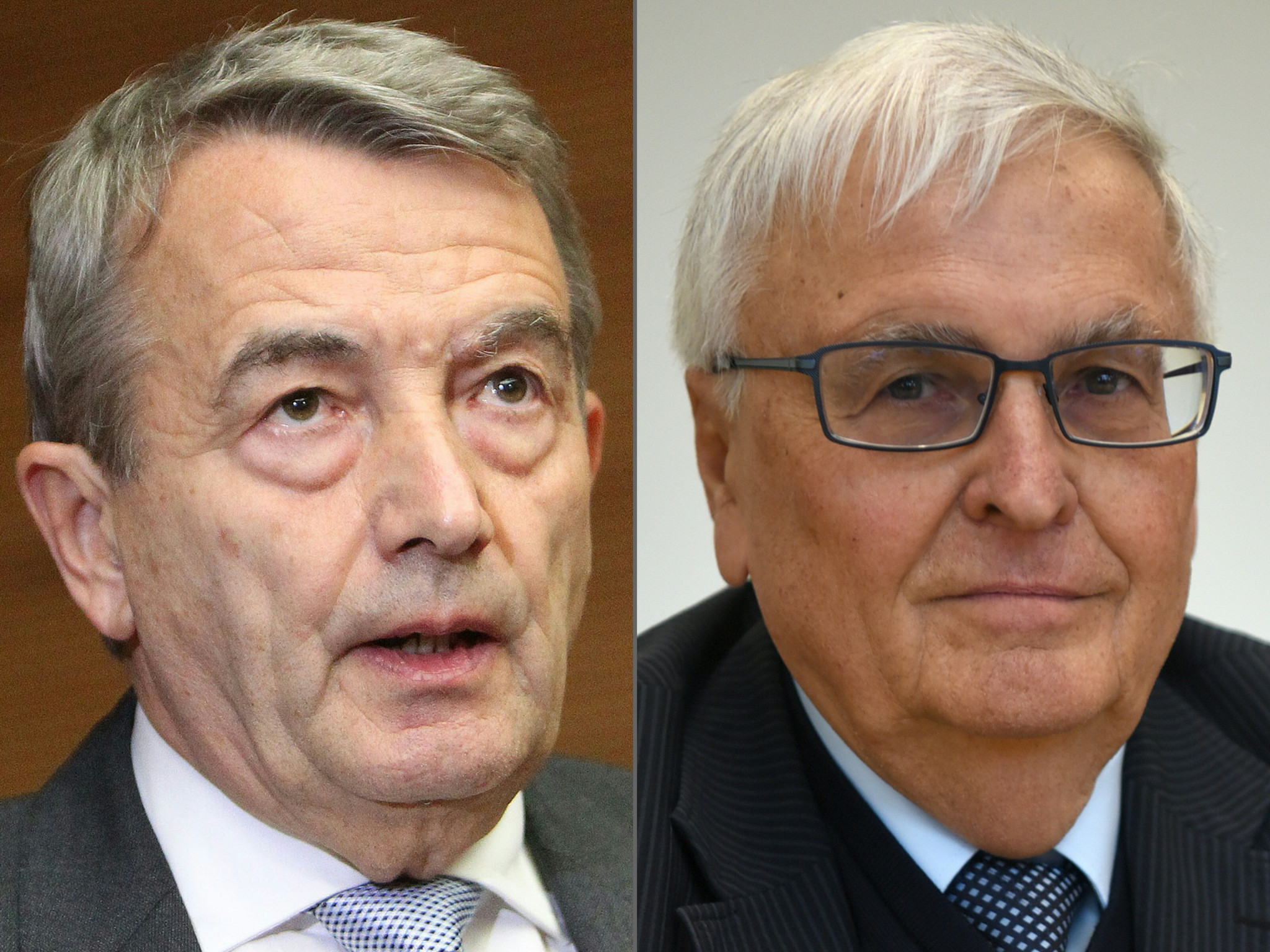 Wolfgang Niersbach, left and Theo Zwanziger, right, are among three high-ranking German officials to be cleared of tax evasion charges ©Getty Images