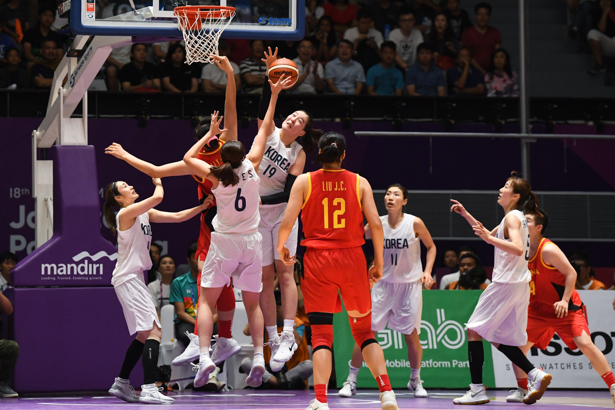 The two Koreas formed joint teams in three sports at this year's Asian Games including 5x5 basketball ©Getty Images