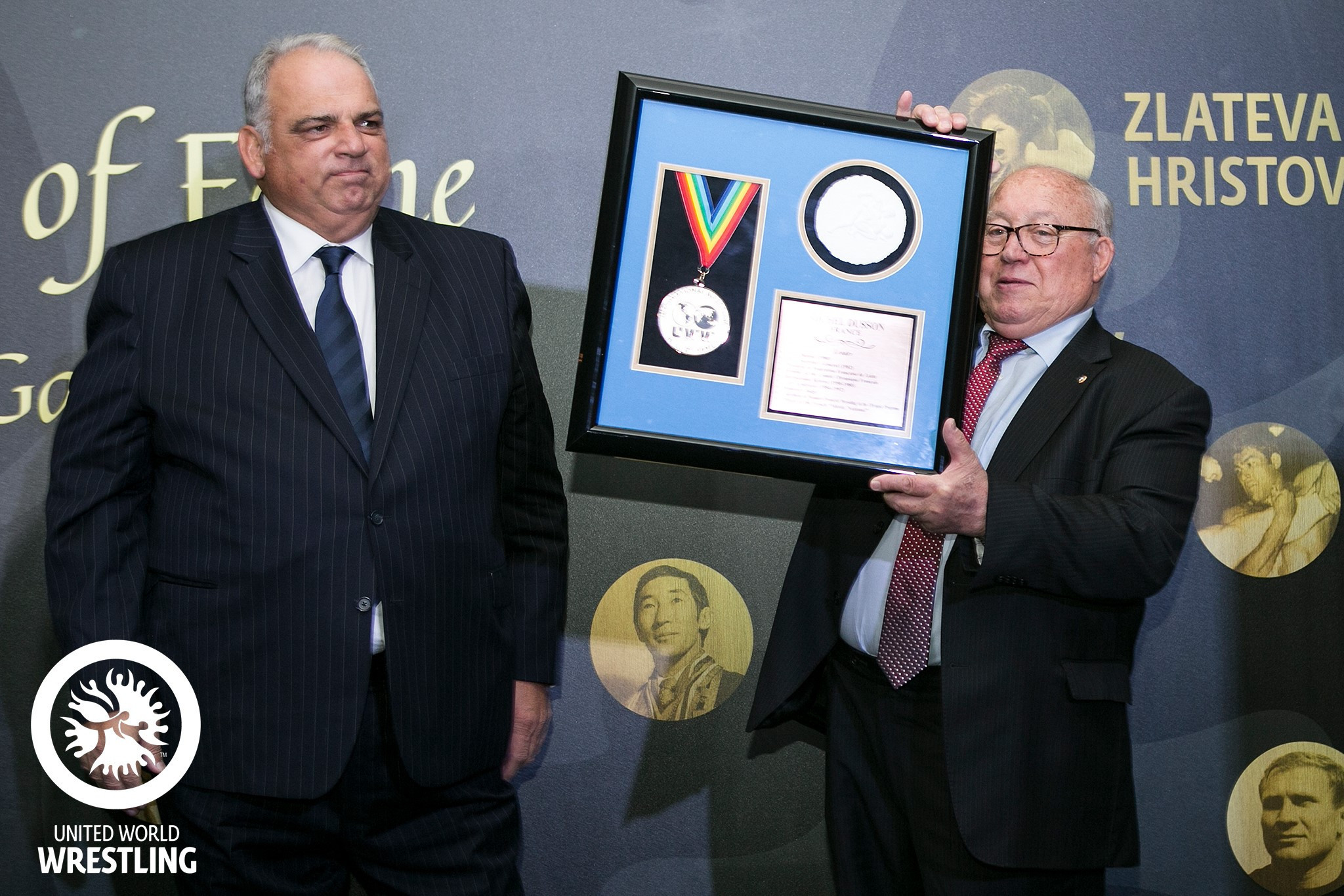 United World Wrestling secretary general Michel Dusson was inducted into the wrestling Hall of Fame on Friday (October 19) ©UWW