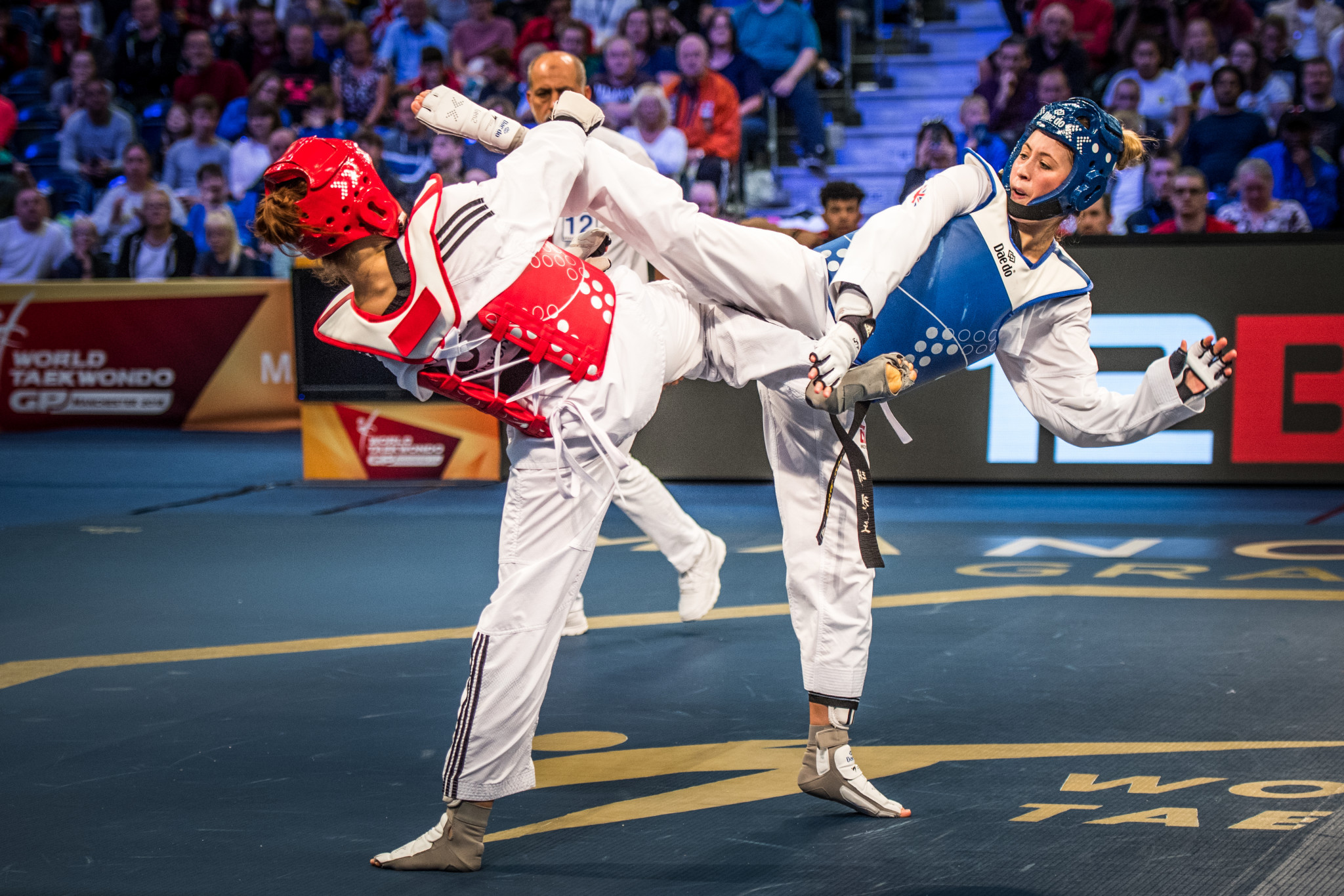 Jade Jones delighted the home fans on the final day of the World Taekwondo Grand Prix in Manchester ©World Taekwondo