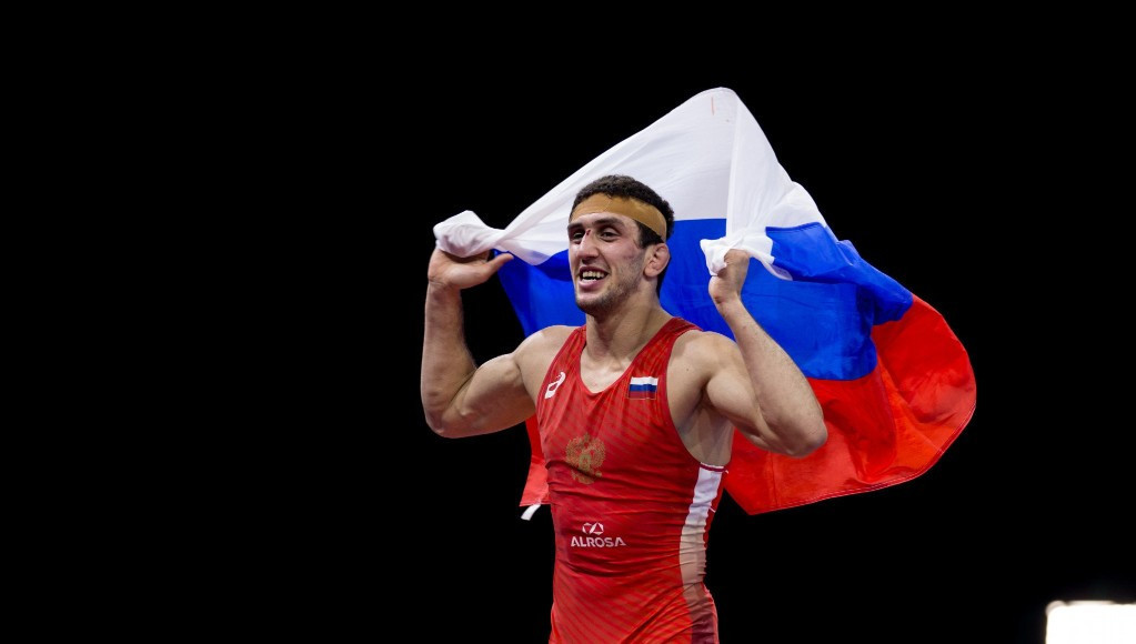 Russia's Zaurbek Sidakov won the gold medal in the 74kg freestyle class ©UWW