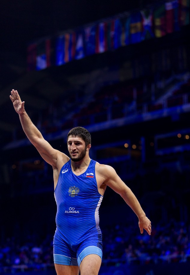 Qualifying rounds took place in four events this morning including the men's 97kg, in which Russia's Abdulrashid Sadulaev made the final ©UWW
