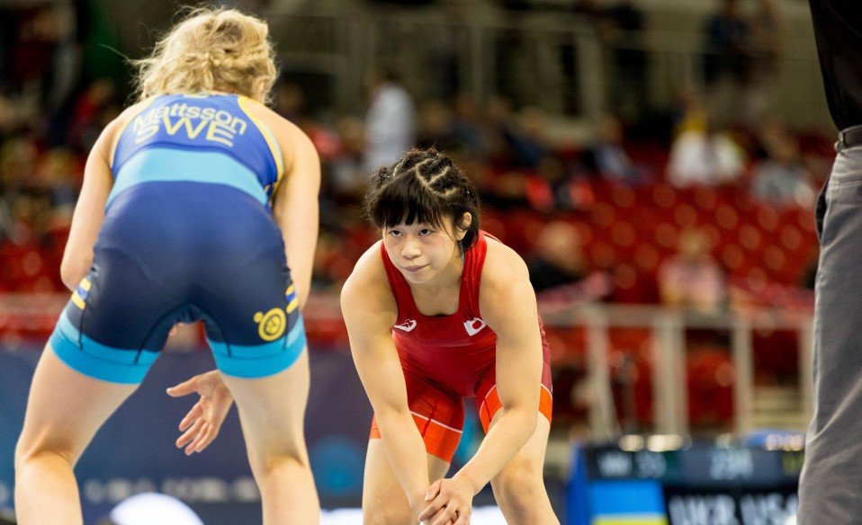 Japan's Mayu Mukaida advanced into the final of the women's 55kg division ©UWW