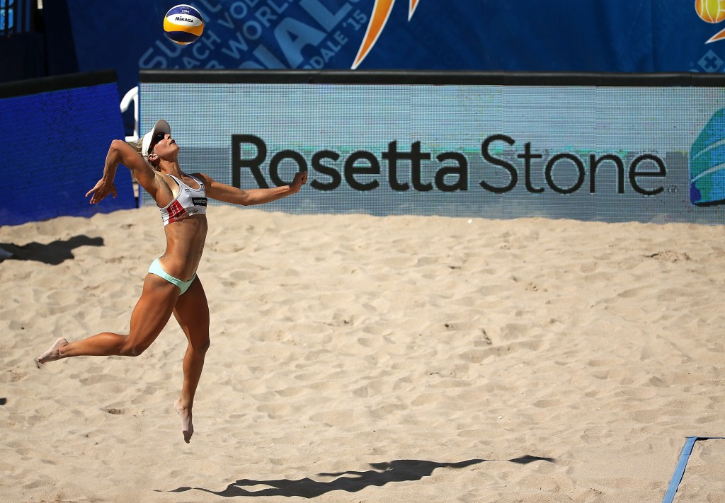 Heather Bansley of Canada serves during the semi-final defeat against Brazil ©Getty Images