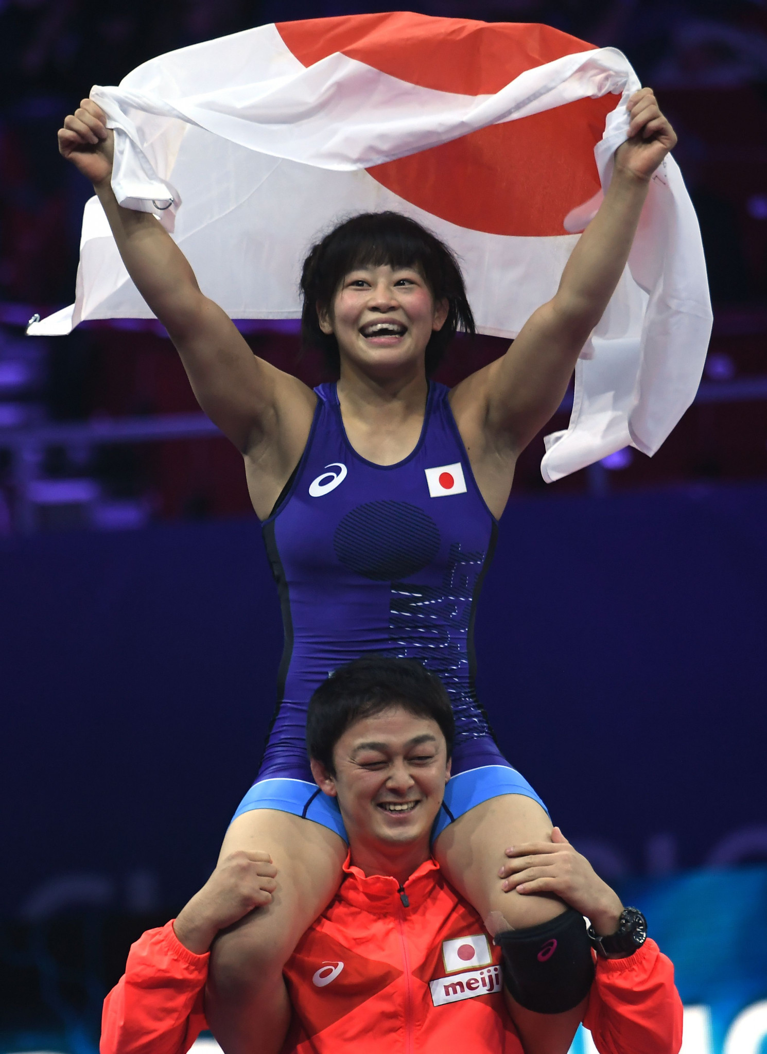 Mayu Mukaida won the first of two golds for Japan tonight when she triumphed in the 55kg division ©Getty Images