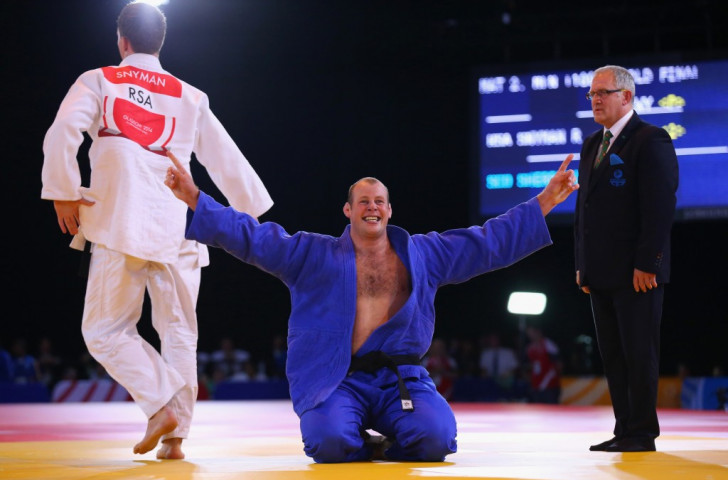 Ruan Snyman lost out to Scotland's Christopher Sherrington in the men's over 100kg gold medal match at Glasgow 2014